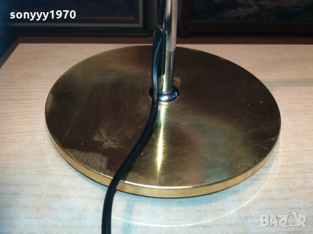 поръчана-gold & inox настолна масивна лампа-внос швеицария, снимка 5 - Настолни лампи - 30151609