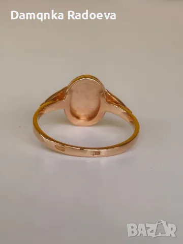 СССР златен пръстен Камея проба 583, снимка 10 - Пръстени - 48028281