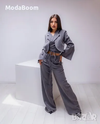 Сив дамски комплект от две части , снимка 4 - Комплекти - 48009124