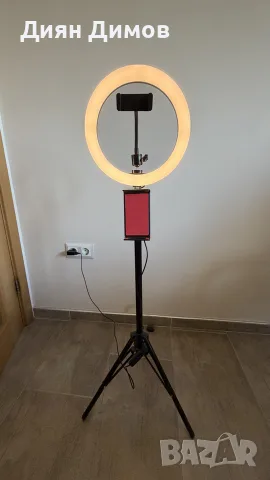 Осветление-LED Ring Light Deluxe, снимка 5 - Светкавици, студийно осветление - 56509111