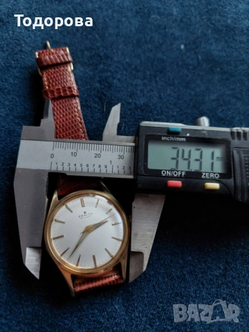 Златен 18к Мъжки часовник Zenith-автомат 1950-70/ ZENITH PILOT cal.120 позлата,1560 лв., снимка 11 - Мъжки - 52002319