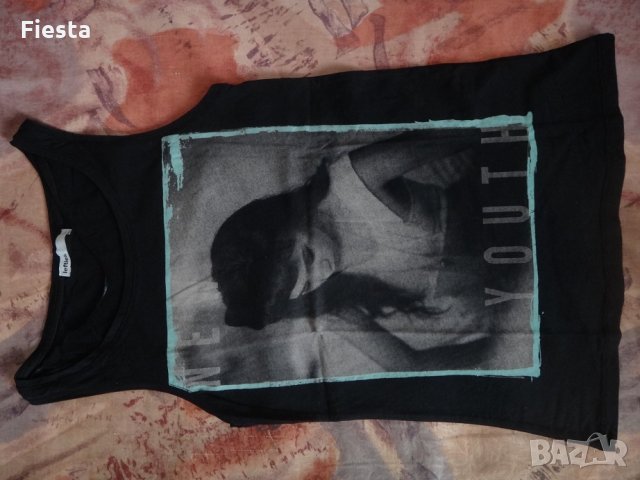 Черен потник lefties, с щампа момиче, снимка 3 - Потници - 31104033