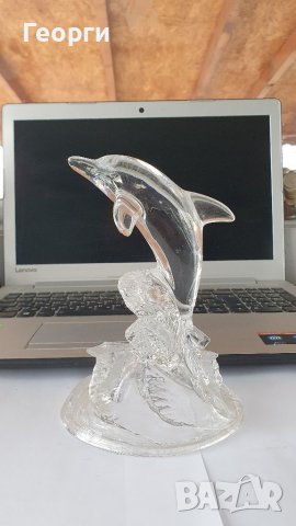 Красива антикварна френска стъклена фигура статуетка , снимка 1