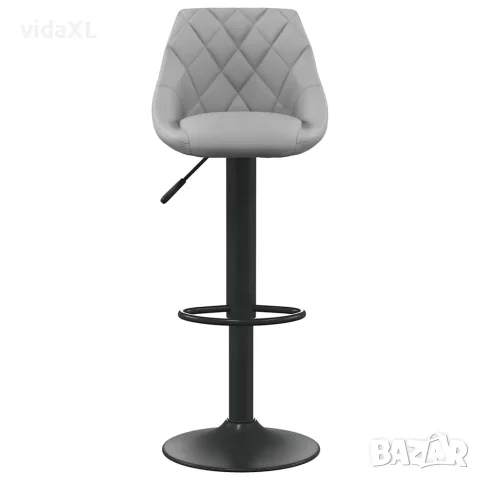 vidaXL Бар табуретки, 2 бр, светлосиви, кадифе, снимка 4 - Столове - 56147105