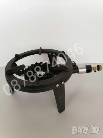 Газов котлон, горелка, Чугунен саджак, пиростия ф 27см, снимка 2 - Други стоки за дома - 30550114