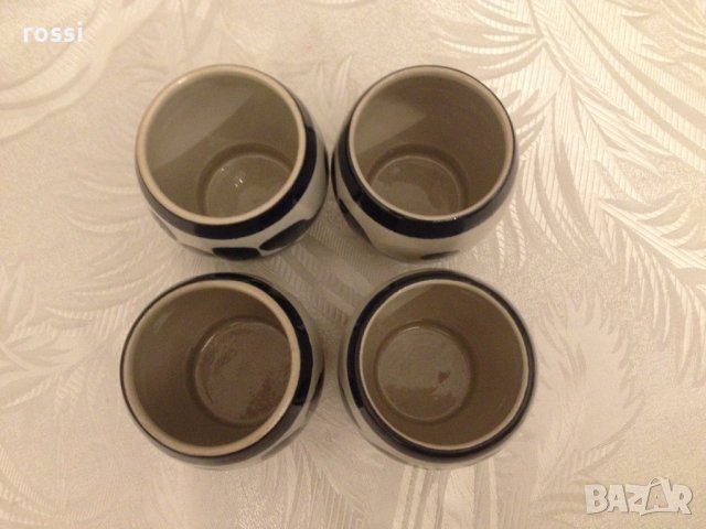 Vintage. Нови. Original King Немски сервиз 4 керамични чаши за вино 160 мл. ръчна изработка, снимка 8 - Антикварни и старинни предмети - 30678675