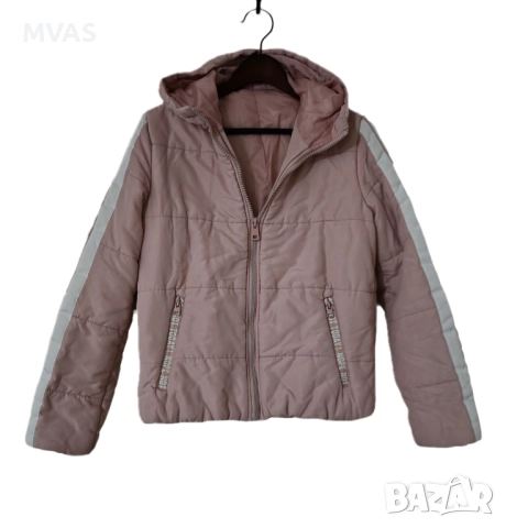 Дамско розово яке - 50% с бели кантове S M размер