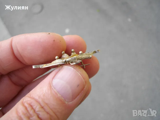 СТАРА СРЕБЪРНА БРОШКА ПЕПЕРУДА ФИЛИГРАН , снимка 7 - Антикварни и старинни предмети - 49845754