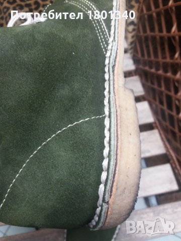 Естествена кожа- каучукова подметка мъжки боти, масленозелени- 43 номер , снимка 14 - Ежедневни обувки - 31062899