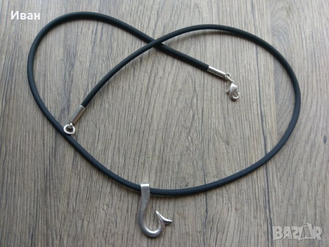 Силиконово колие със сребърна кука, снимка 1