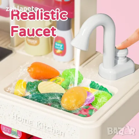 Кухня с истинска пара, хладилник и течаща вода, снимка 7 - Играчки за стая - 48246289