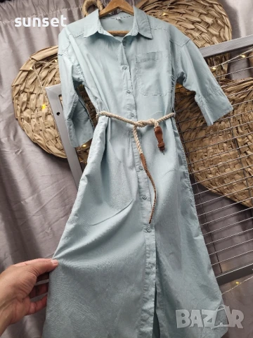 ЛЕНЕНА дълга рокля/ риза- М, снимка 1