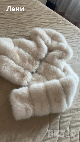 Бяло пухено яке fur coat , снимка 12 - Якета - 56293335