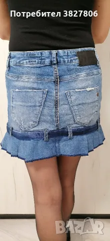 Дънкова Пола Плисе Ръчна Изработка, снимка 4 - Поли - 50259015