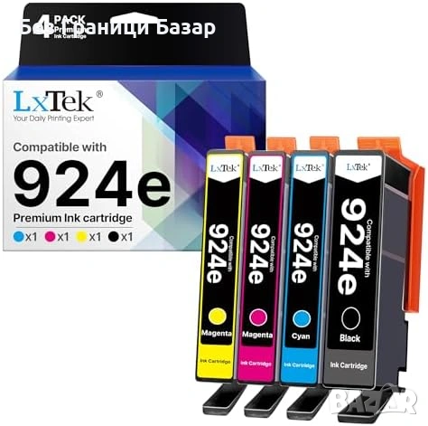 Нови HP 924XL 924e съвместими касети с чип 4 цвята XL комплект за принтер мастило тонер