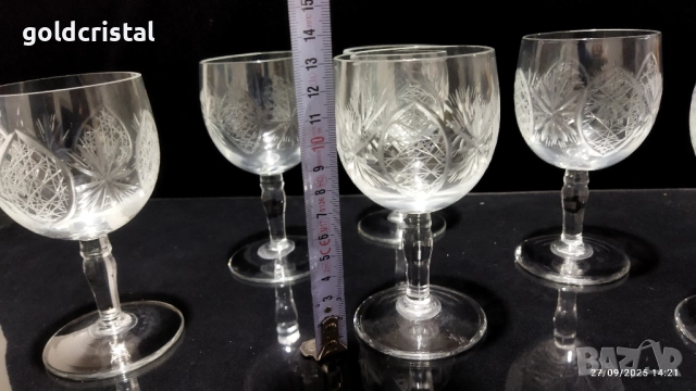 стари стъклени чаши гравирани , снимка 2 - Антикварни и старинни предмети - 51887732