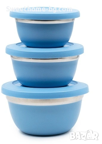 Метални купи с капак 3бр., снимка 2 - Кутии за съхранение - 53930280