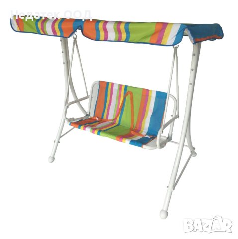 Двуместна люлка, 1.10x0.7x1.10м, Многоцветна/ райе, снимка 2 - Градински мебели, декорация  - 42174024