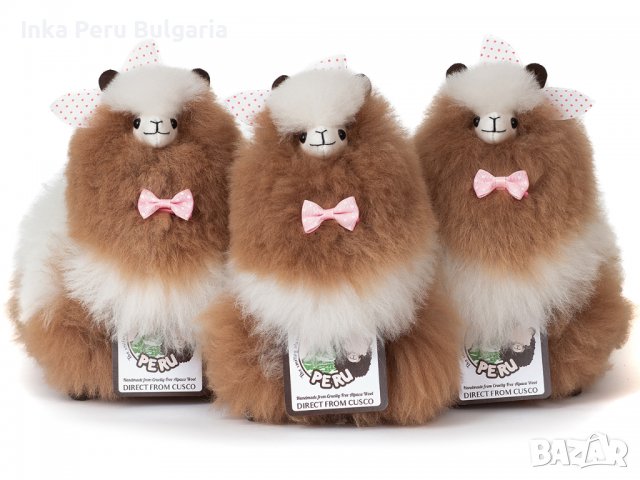  Усмихната алпака – малка, 23 см, Latte Macchiato, снимка 2 - Плюшени играчки - 40068575