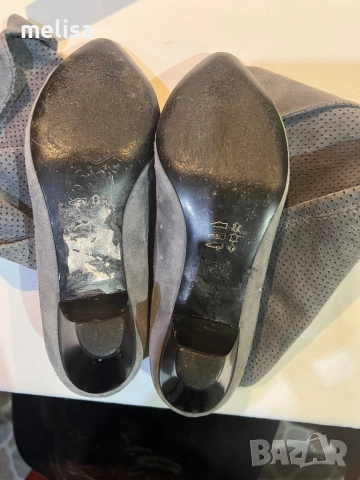 Велурени ботуши с камъни, снимка 5 - Дамски ботуши - 52164697