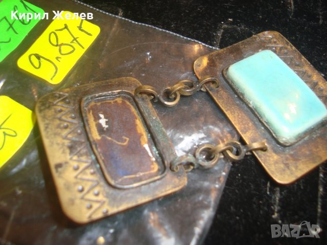 СТАРИННА БРОНЗОВА БРОШКА с ЦВЕТЕН ЕМАЙЛ - ПЛОЧКА 72761, снимка 6 - Антикварни и старинни предмети - 30652650