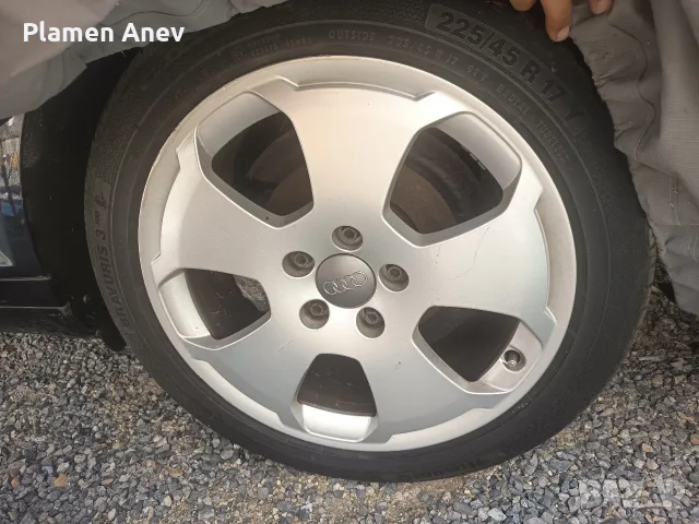 4 броя джанти за Ауди 17 5х112 с гуми, снимка 2 - Гуми и джанти - 55977734