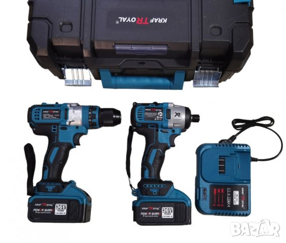 2в1 Комплект Винтоверт и Импакт 36V 8,0AH KRAFT ROYAL Безжичен 2 батерии Акумулаторен , снимка 4 - Винтоверти - 39605464