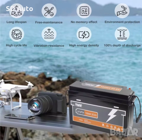 Батерия Pow Mr LifePo4 25,6V / 100A, снимка 2 - Друга електроника - 52190435