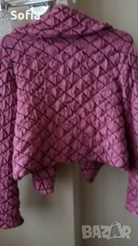 Капитонирана връхна дреха пастелно циклама КЪСА - М размер  с отстъпка, снимка 3 - Палта, манта - 30586642