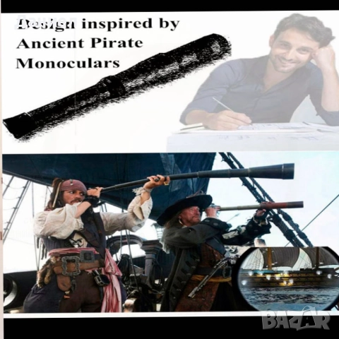 Бронзов ретро далекоглед в дървена кутия – стил „пиратски“, снимка 8 - Други - 52028999