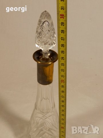 Ретро кристален декантер с метален обков 