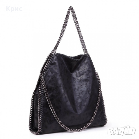 Голяма ежедневна дамска чанта с метални елементи., снимка 2 - Чанти - 44602254