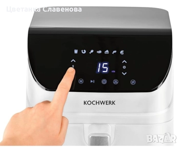 Еър фрайър Rachs KOCHWERK с горещ въздух 4L ,с тъчскрийн ,1400 w, снимка 3 - Фритюрници - 52306817