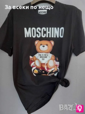 Moschino Унисекс Тениска👚👕Дамска Черна Тениска👕👚Мъжка Черна Тениска Код LFS583, снимка 1