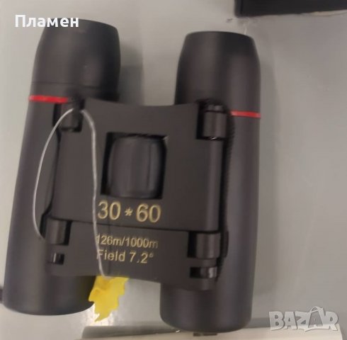 Бинокъл 30х60 126м./1000м. Field 7,2 градуса Размери 8х9х10х3,5 см, снимка 5 - Екипировка - 36977984