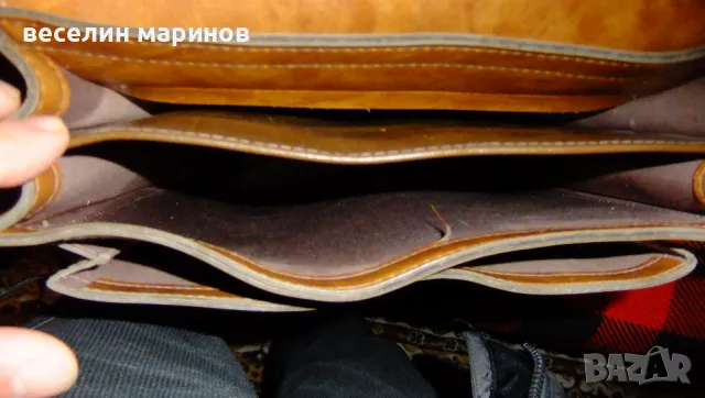 Продавам кожена чанта за документи , учебници, снимка 4 - Чанти - 49153119