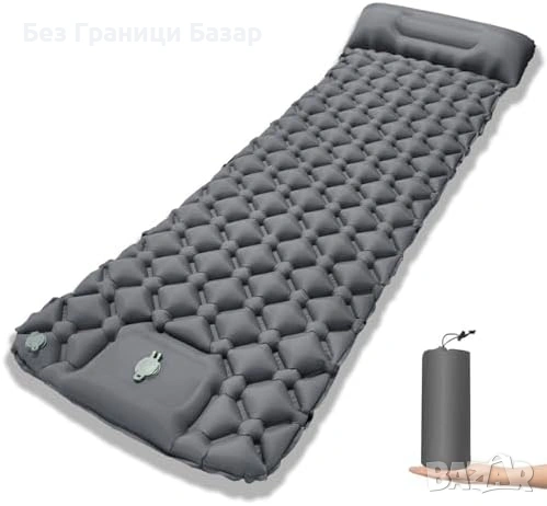 Нов Надуваем матрак с помпа за къмпинг туризъм палатка риболов 40D дюшек