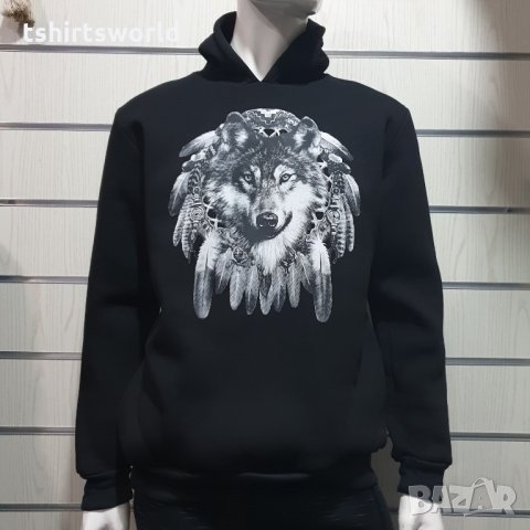Нов мъжки суичър с дигитален печат Вълк - капан за сънища, снимка 9 - Суичъри - 27513850