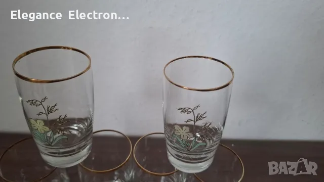 6бр чаши за Ракия със златен кант. 9см, снимка 4 - Чаши - 50191327