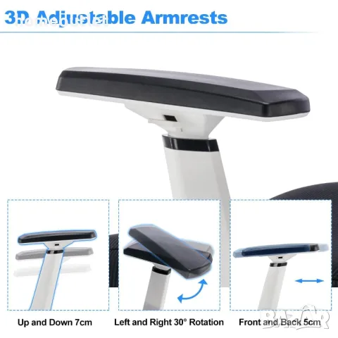 ПРОМОЦИЯ Многофункционален ергономичен офис стол BRTHORY 6007 (OFFICE CHAIR), снимка 7 - Столове - 48880127