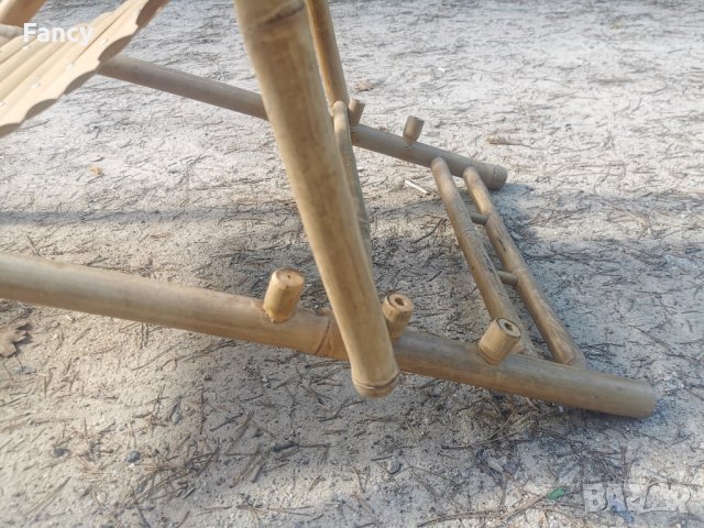 Бамбуков шезлонг със стол за крака , снимка 12 - Градински мебели, декорация  - 42770081