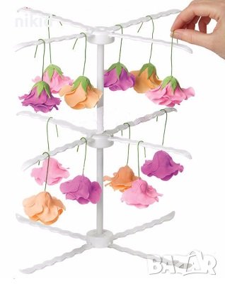 3 етажна Пластмасова стойка закачалка поставка за сушене на цветя и декорация от фондан бижута