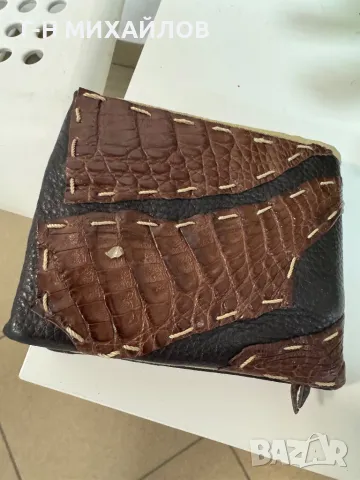 Мъжки портфейл от кожа на крокодил, снимка 2 - Портфейли, портмонета - 48564402