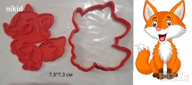 Сладка Лисица пластмасов резец форма за фондан тесто бисквитки, снимка 1 - Форми - 30493389
