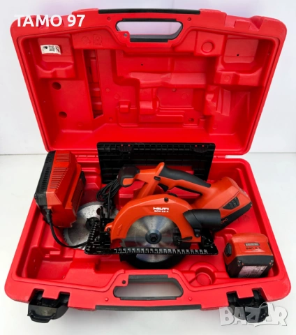 Hilti SCW 22-A - Акумулаторен ръчен циркуляр 2x22V 5.2Ah перфектен!, снимка 2 - Триони и циркуляри - 54045770