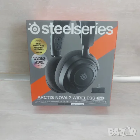 Премиум безжични геймърски слушалки SteelSeries Arctis Nova 7 Wireless Gen 2–Пълен комплект - Нови