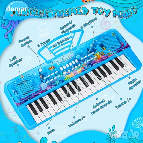 37-клавишно детско пиано, музикална играчка за деца 3-8 години, снимка 2 - Музикални играчки - 51740666