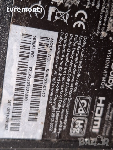 T-CON 715GC612-T01-000-004D за 50-инчов телевизор PHILIPS Модел 50PUS7607/12 , с дисплей TPT500WR-QU, снимка 6 - Части и Платки - 51764063