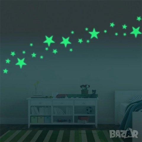 ✨ 50 броя светещи ярко в тъмното фосфорни звезди с лепенка за залепване 🌠 , снимка 7 - Други - 24753744