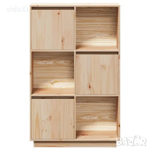 vidaXL Висок шкаф, 74x35x117 см, борово дърво масив, снимка 6 - Бюфети - 56147935